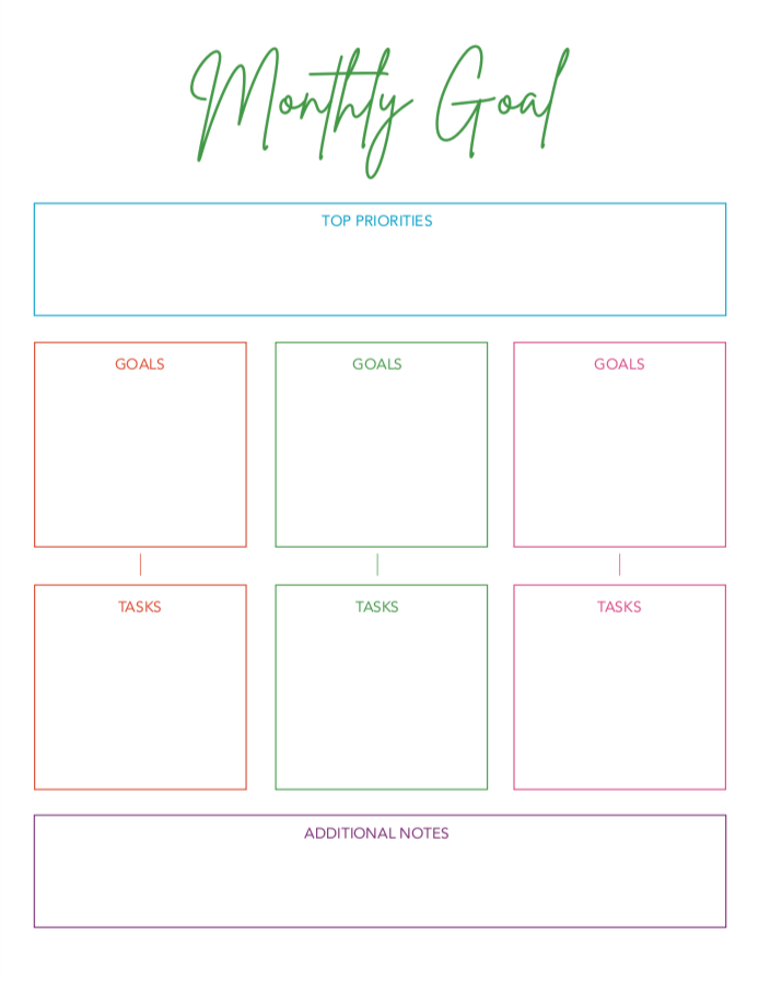 3 Free Goal Worksheets to Help You Through the New Year! | Mothers Lounge