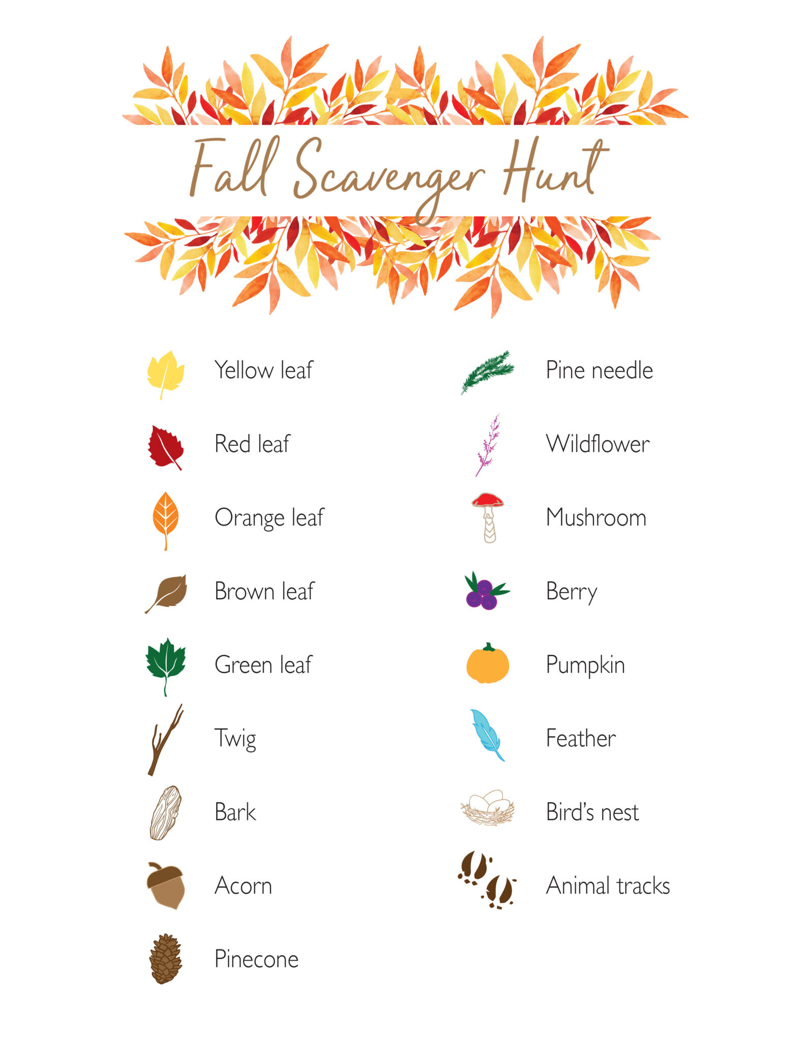 Fall Scavenger Hunt with Free Printable Mothers Lounge